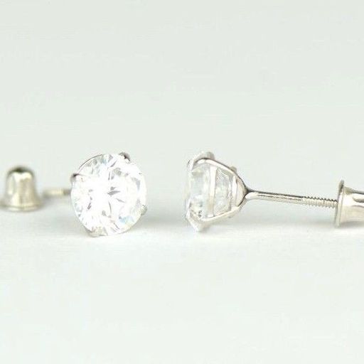 14k Diamond Screw-back Stud Earrings