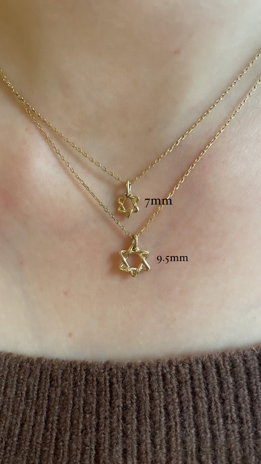 14k Gold Small Magen David- 9.5mm