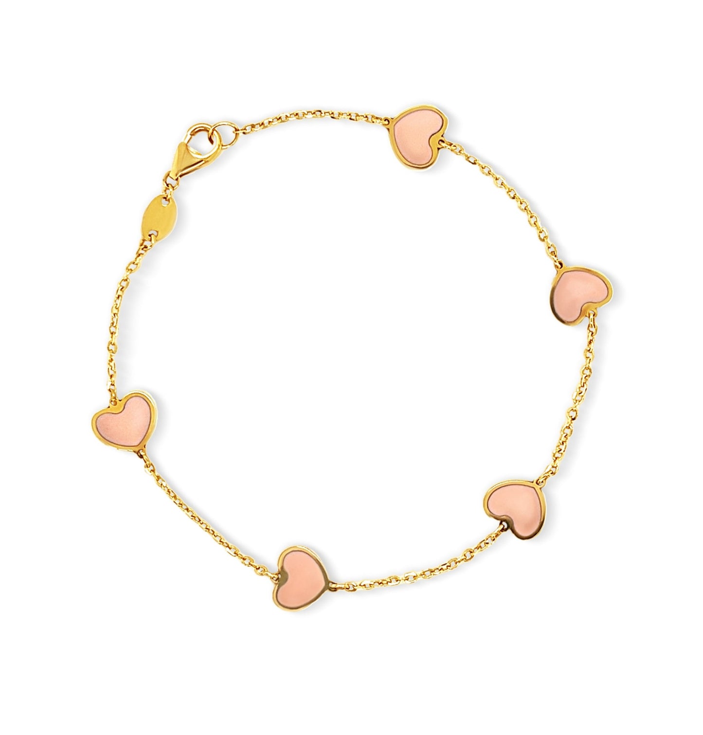 14k Gemstone Heart bracelets