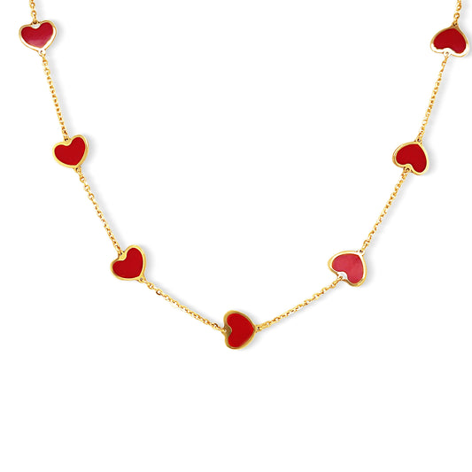 14k Gemstone Heart Necklace