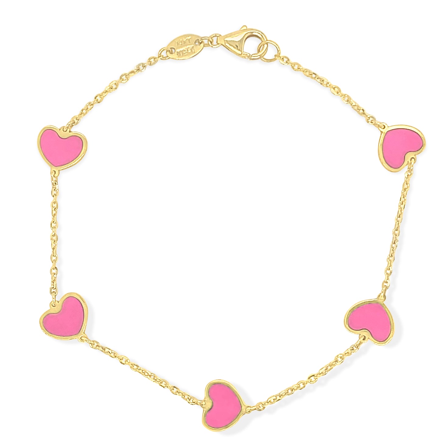 14k Gemstone Heart bracelets