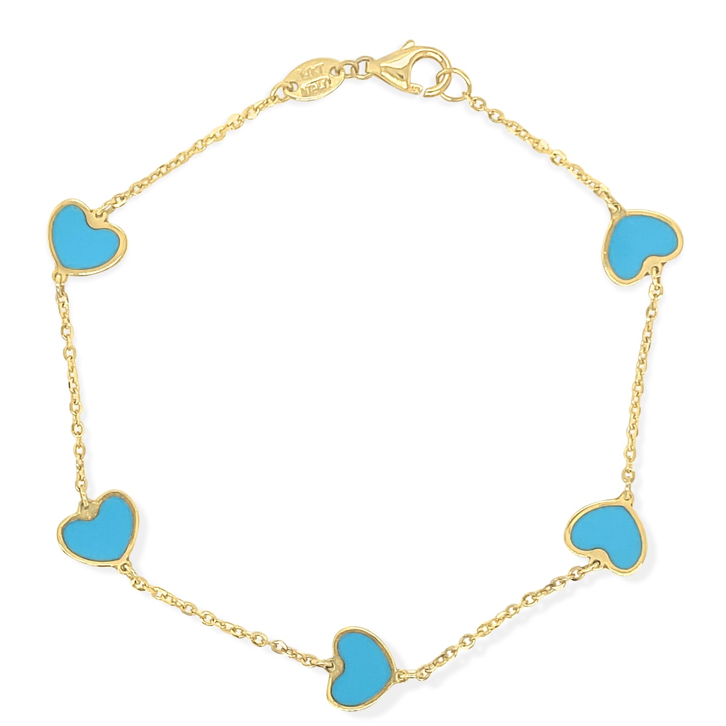 14k Gemstone Heart bracelets