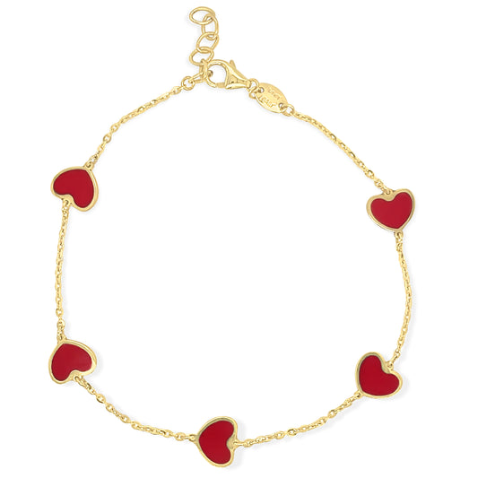 14k Gemstone Heart bracelets