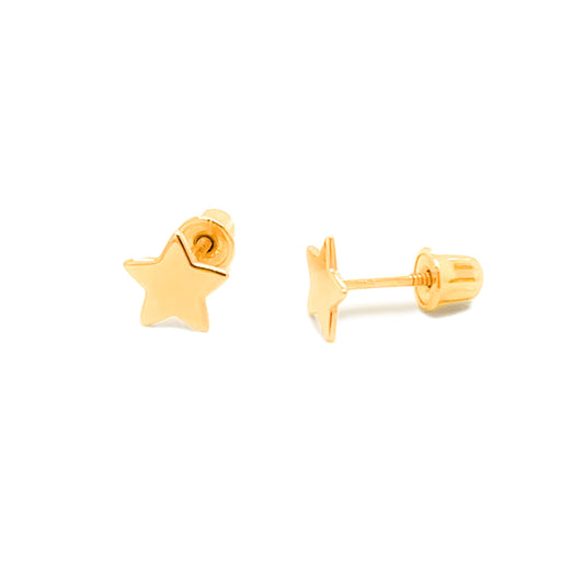 Gold Star- Screw Back Earrings
