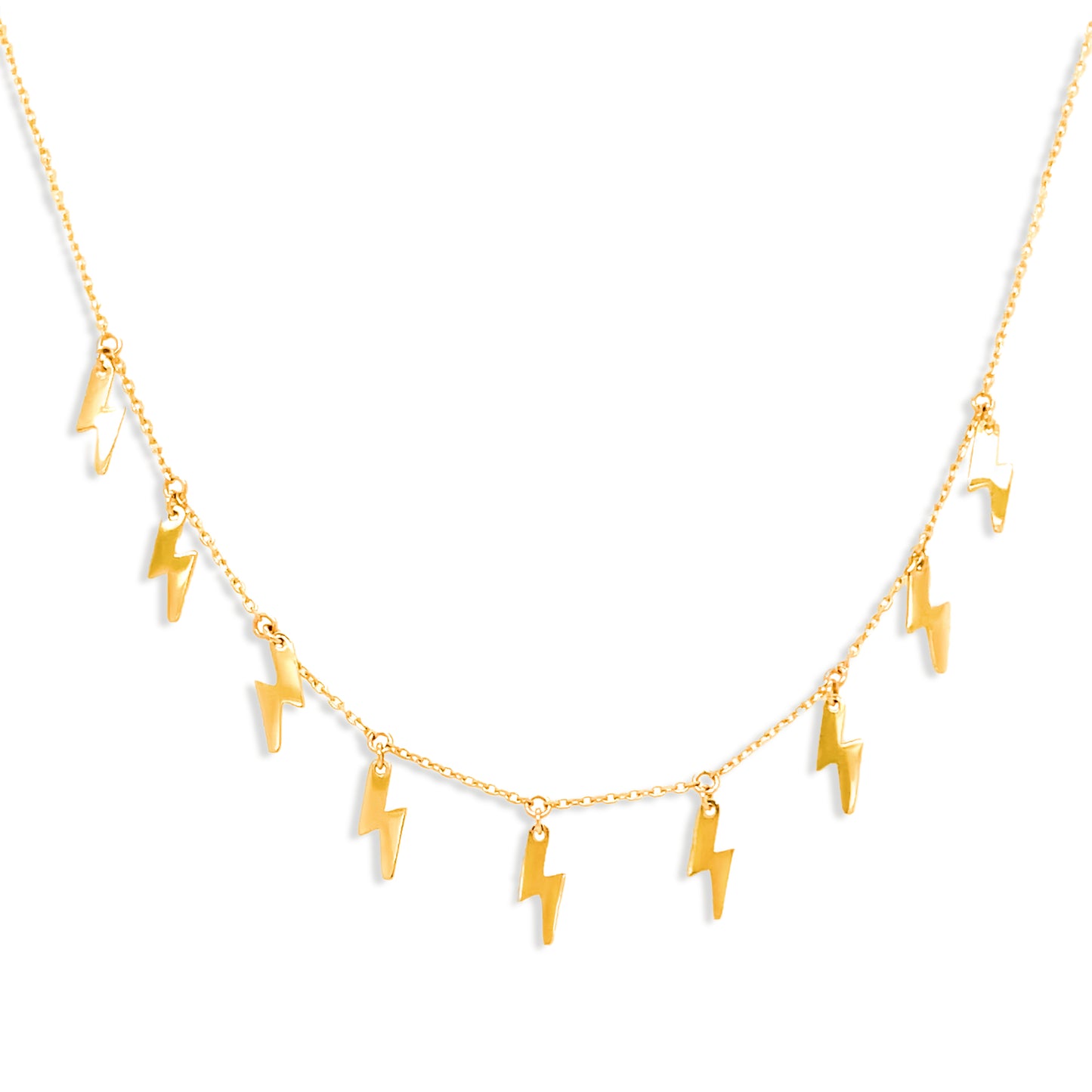 14k Gold Lightning Charm Necklace