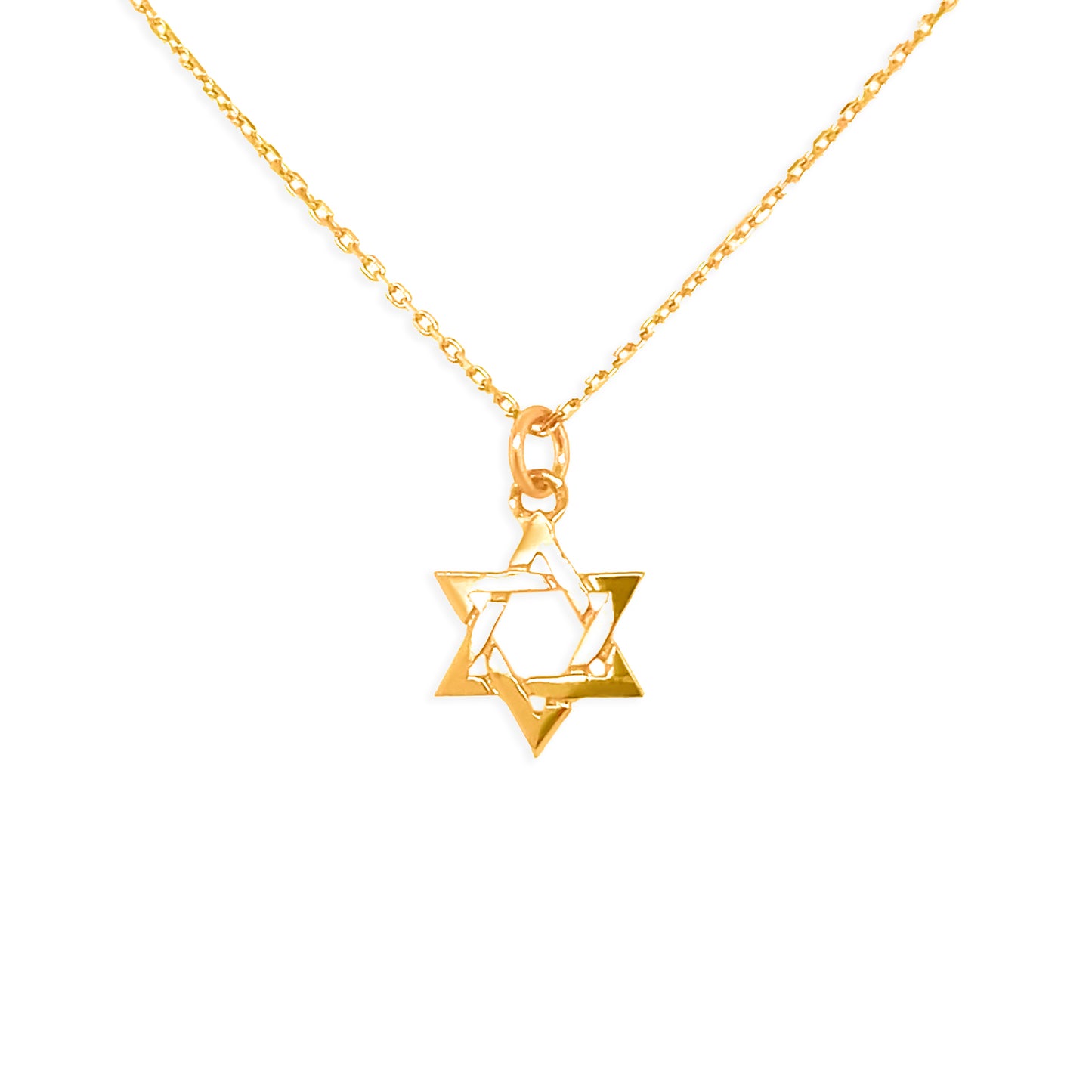 14k Yellow Gold Magen David Necklace