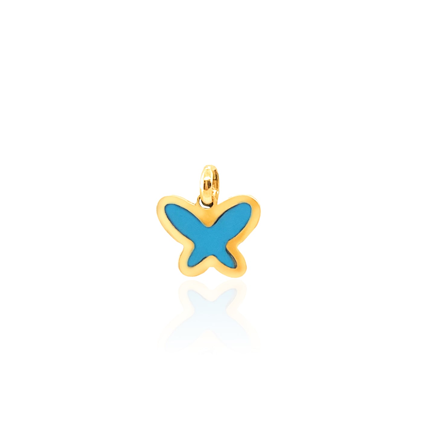 14k Small Gemstone Butterfly Charm (+ colors)