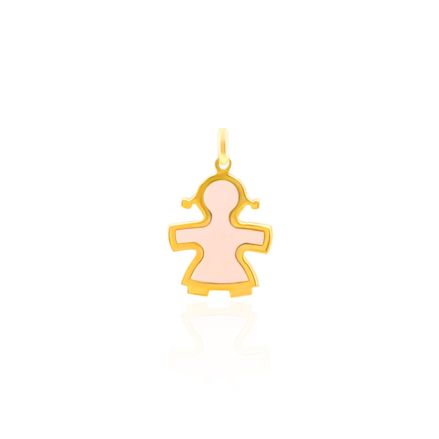 14k Pink Gemstone Little Girl Charm