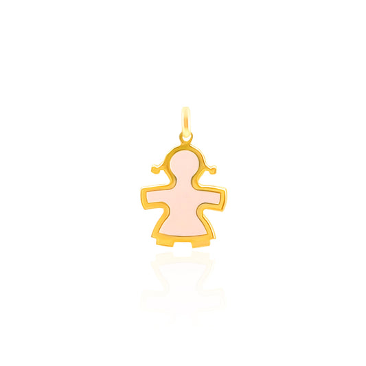 14k Pink Gemstone Little Girl Charm