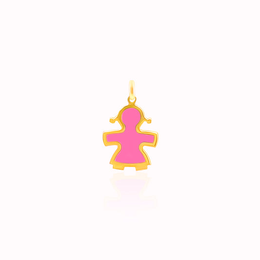 14k Hot Pink Gemstone Little Girl Charm