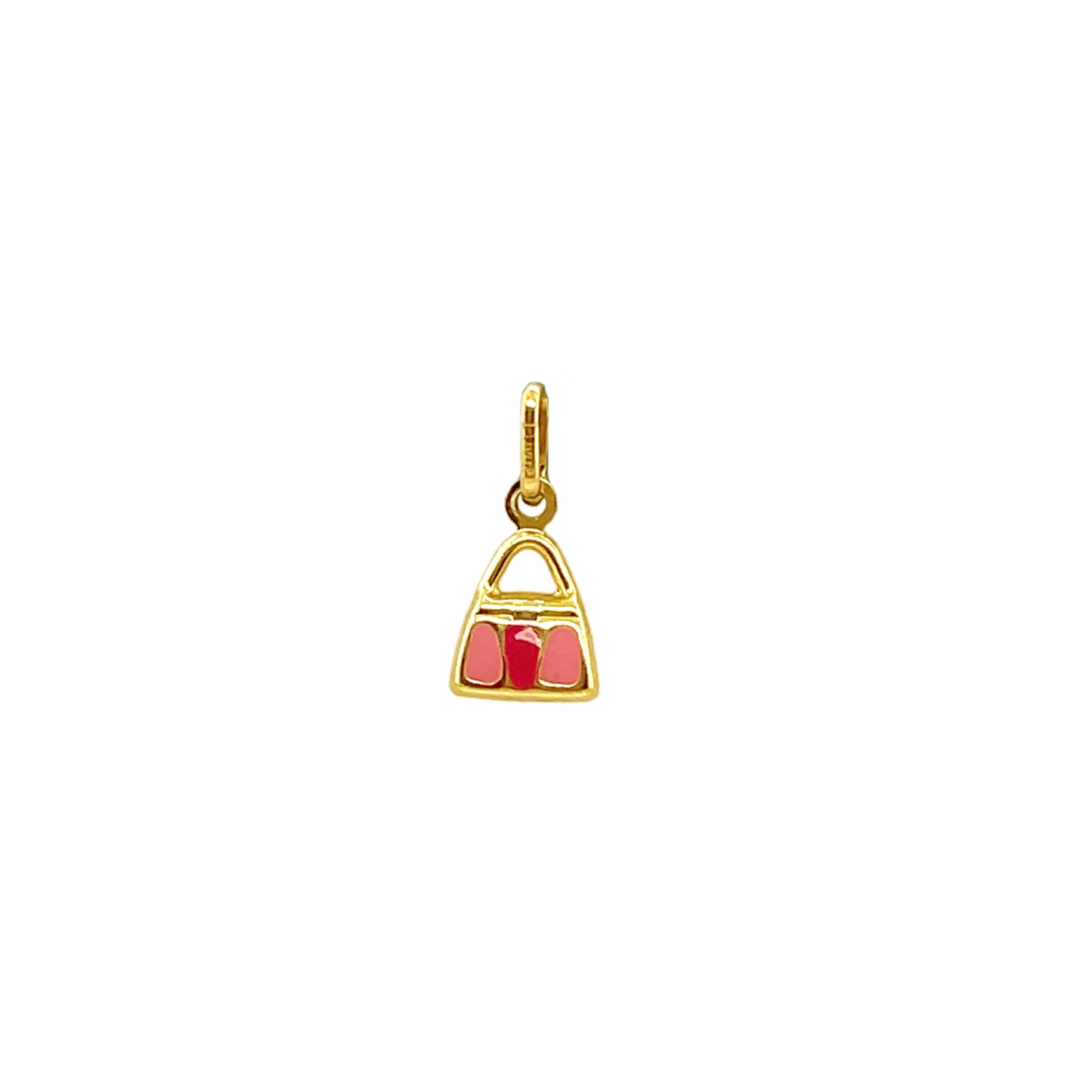 14k Pink Enamel Purse Charm