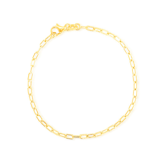 14k Solid 2mm Linked Chain Bracelet