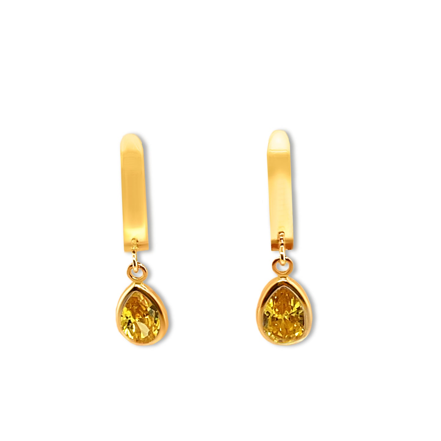 14k Birthstone Teardrop Dangling Earrings