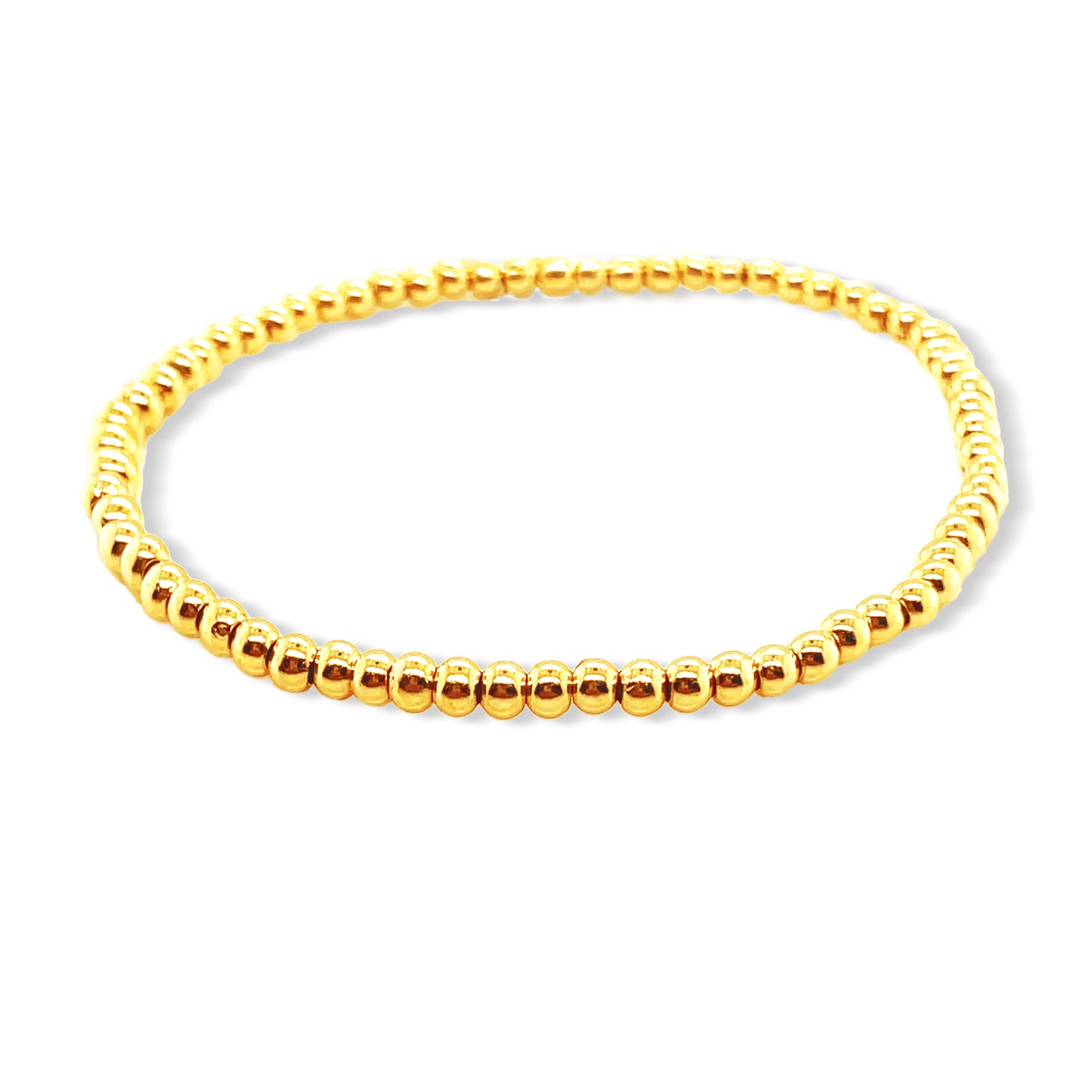 Medium Beaded Stretchy Bracelet Gold Filled