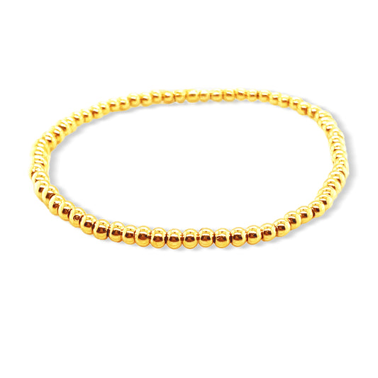 Medium Beaded Stretchy Bracelet Gold Filled