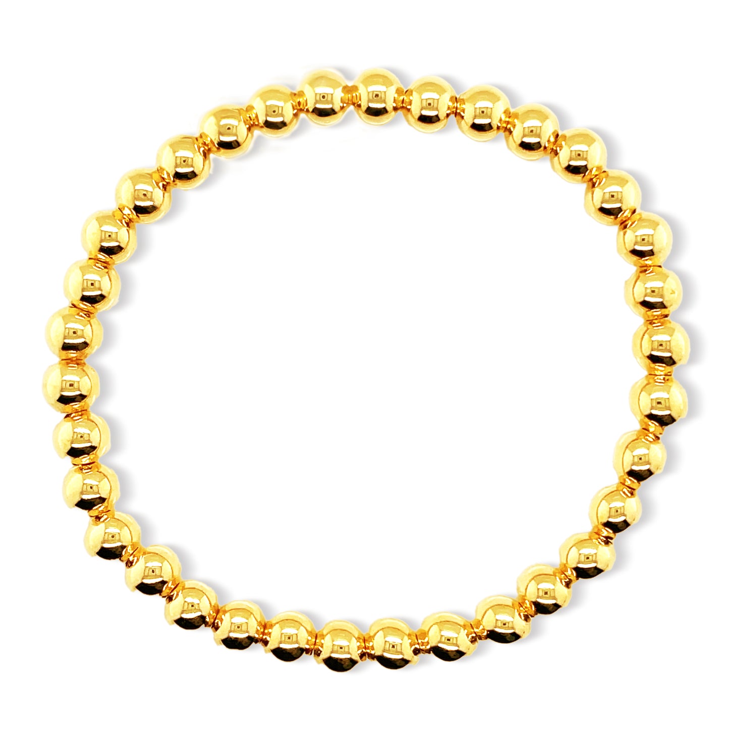 Large Beaded Stretchy Bracelet Gold Filled