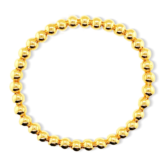 Large Beaded Stretchy Bracelet Gold Filled