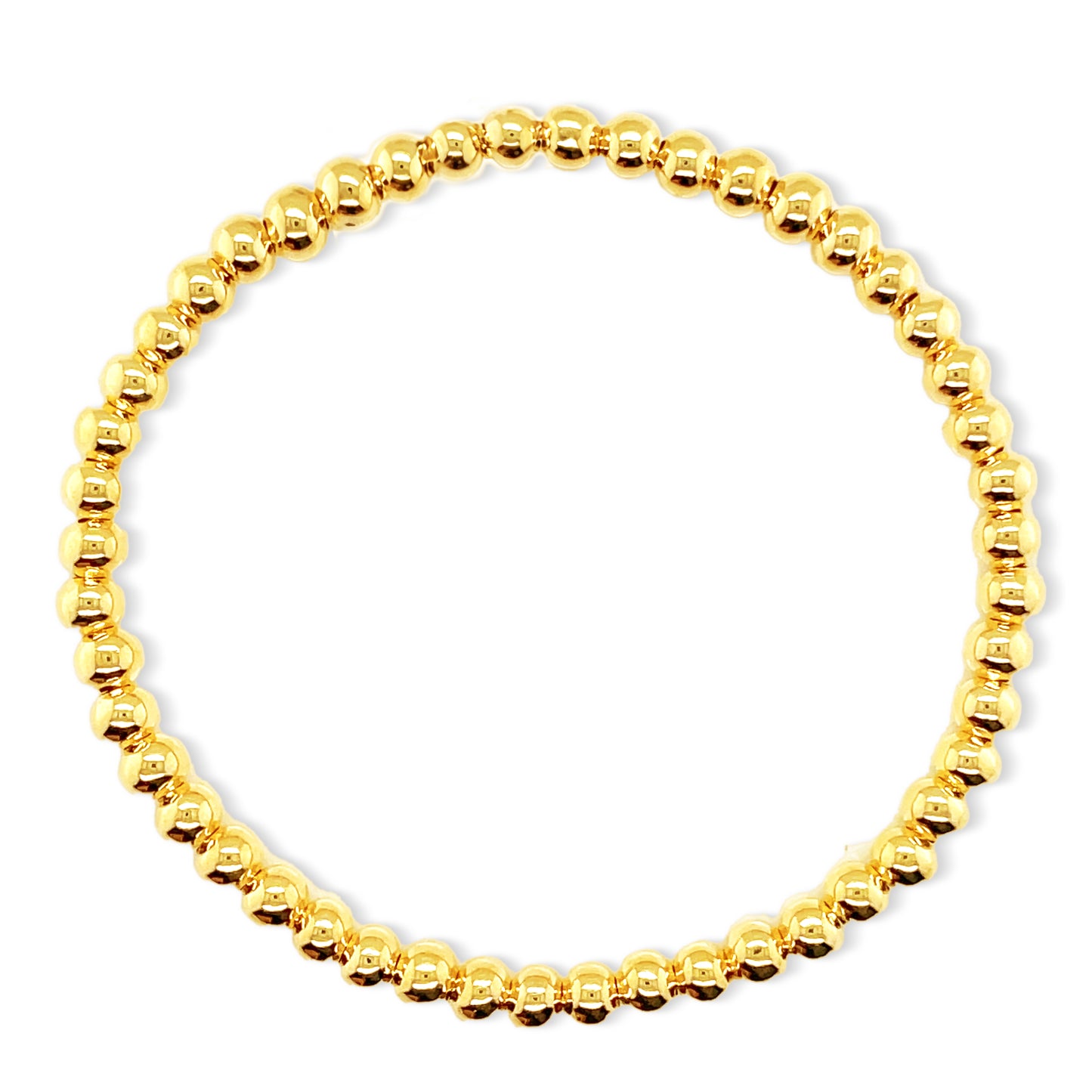 Medium Beaded Stretchy Bracelet Gold Filled