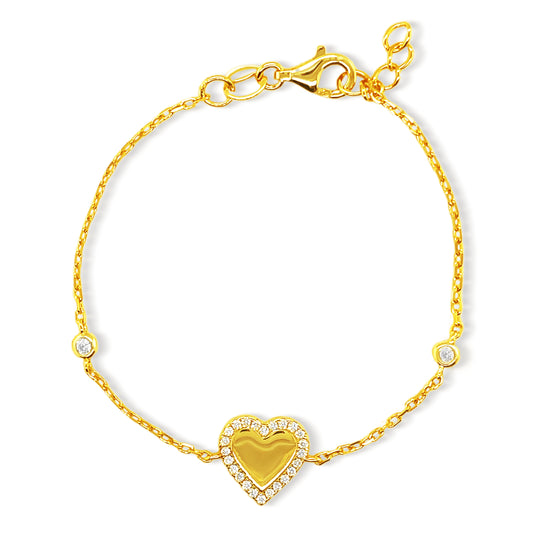 14k Gold Plated Single Heart Kids  Bracelet