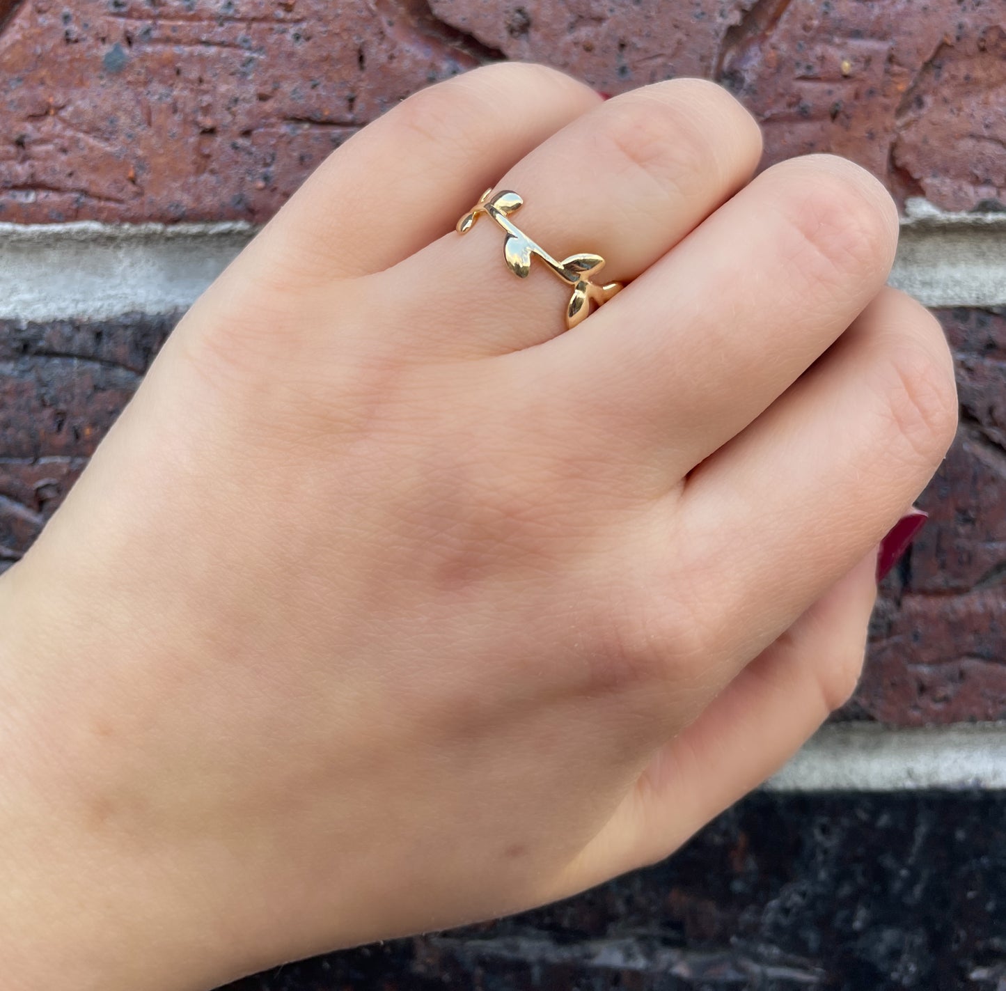 14k Gold Leaf Ring