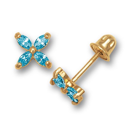 14k Small Lily Screwback Earrings (+colors)