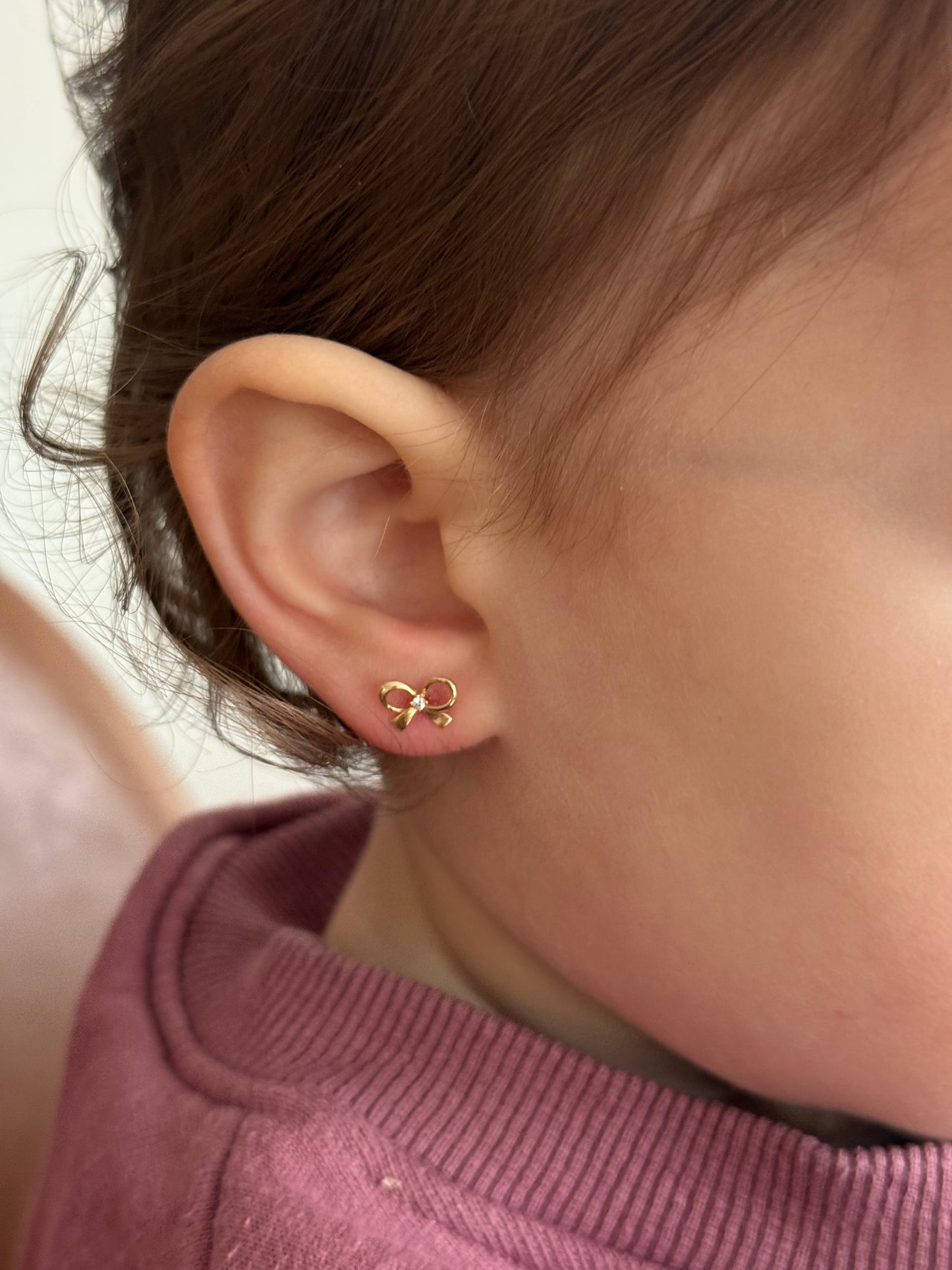 14k Bowtie Screw-Back Earrings