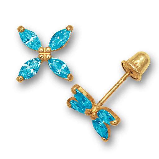 14k Medium Lily Screwback Earrings (+colors)