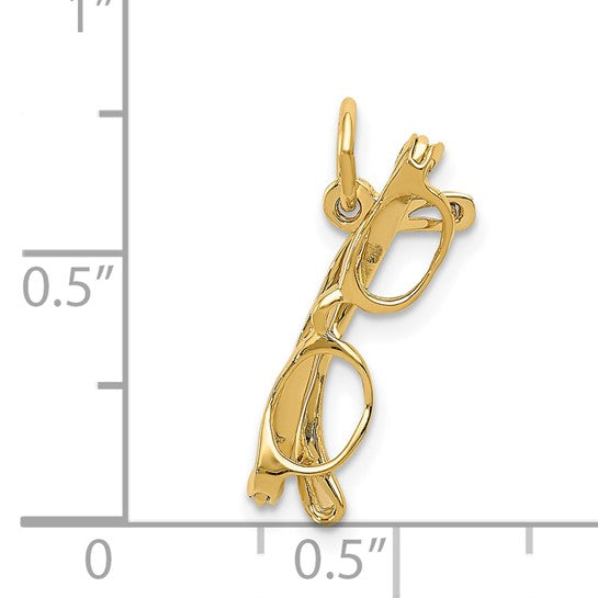 14k Glasses Charm