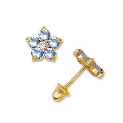14k Flower Stud Screw-Back Earrings (+ colors)