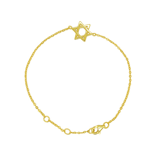 14k Gold Plated Classic Magen David Bracelet