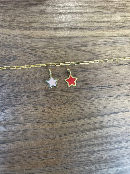 14k Gemstone Star Charm (+ colors)