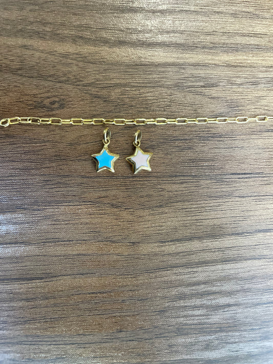 14k Puffed Star Charm (+ colors)