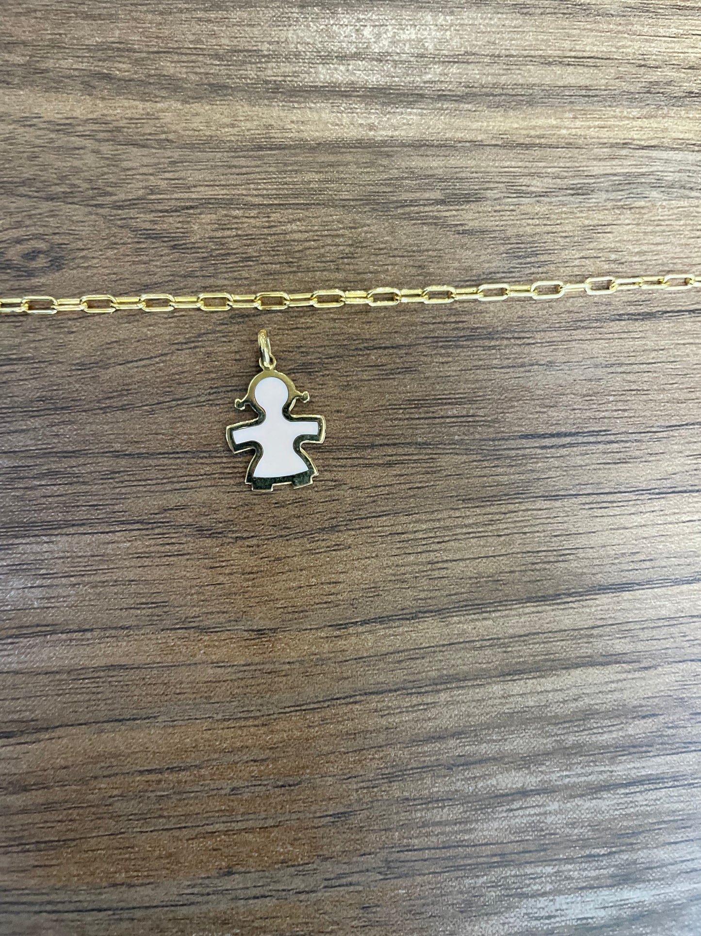 14k Pink Gemstone Little Girl Charm