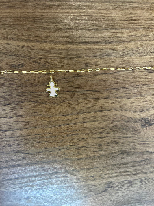 14k Hot Pink Gemstone Little Girl Charm