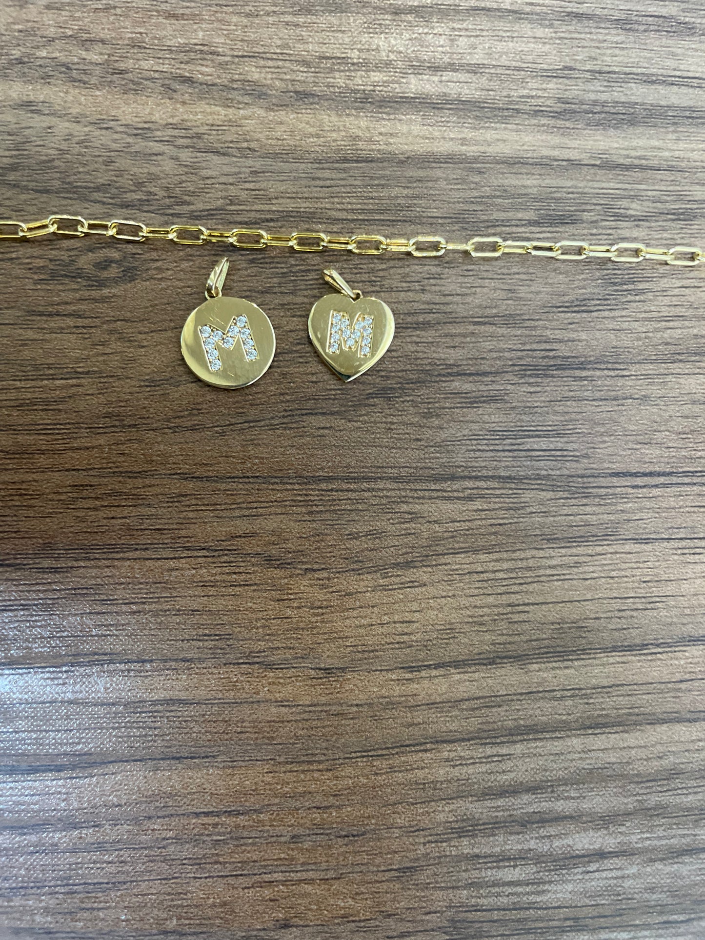 14k Diamond Initial Disc Charm