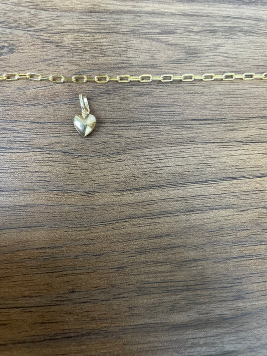 14k Puffed Heart Disc