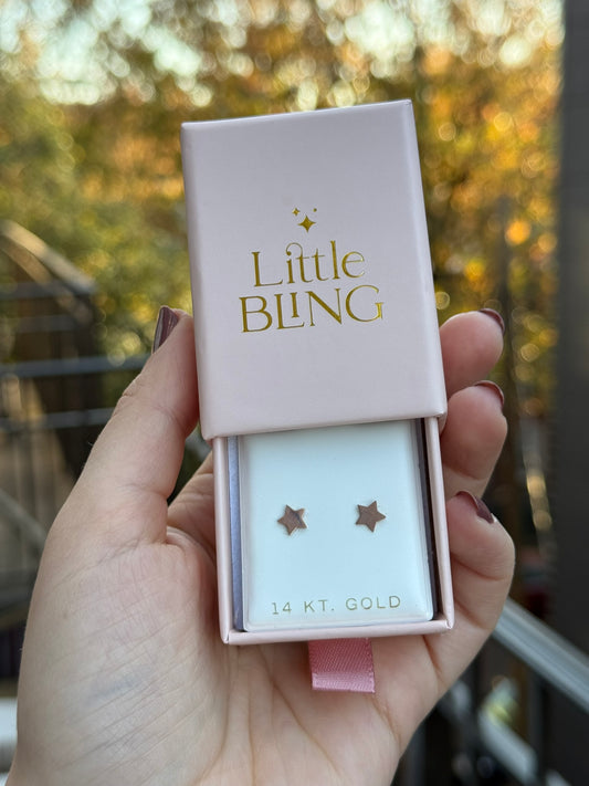 14K Rose Gold 6mm Star Stud Earrings