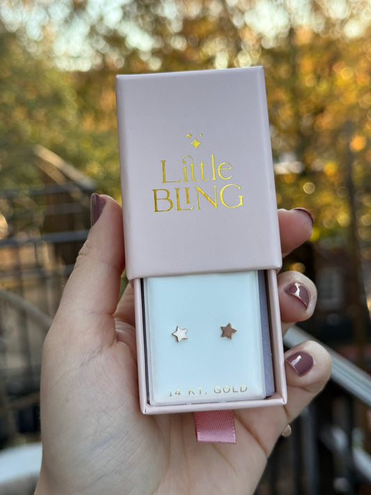 14K Rose Gold 5mm Star Stud Earrings