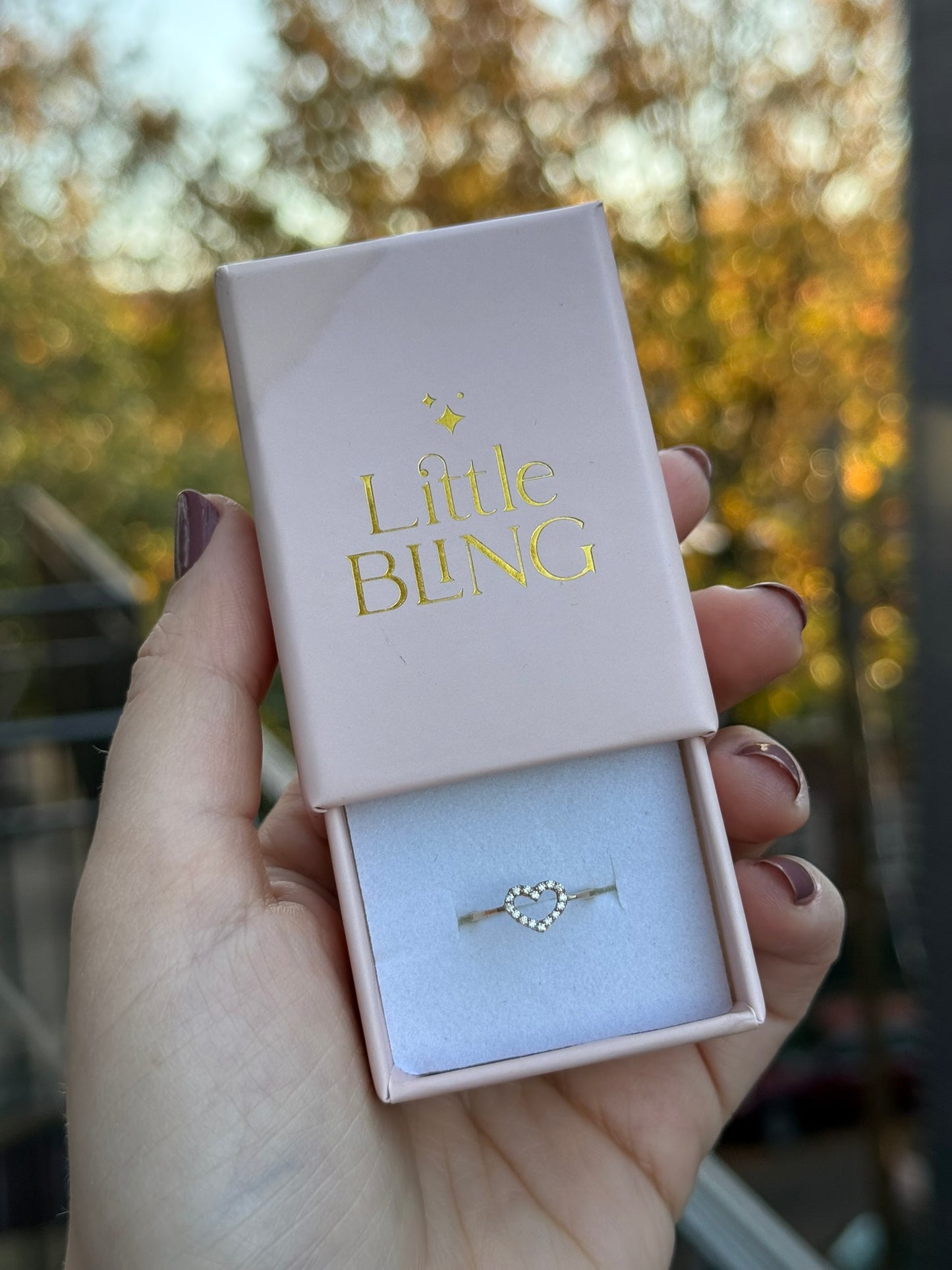 14k Yellow Gold Diamond Heart Kids Ring