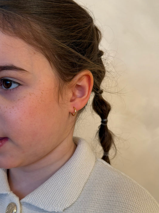 14k Yellow Gold Mini Polished Hoop