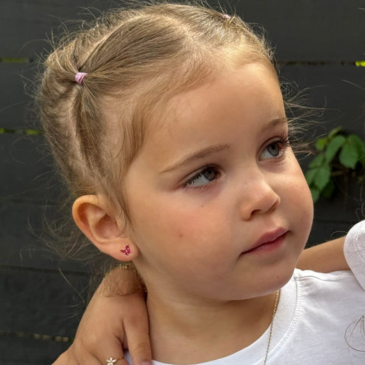 14k Gemstone Butterfly Screw-Back Earrings (+ colors)