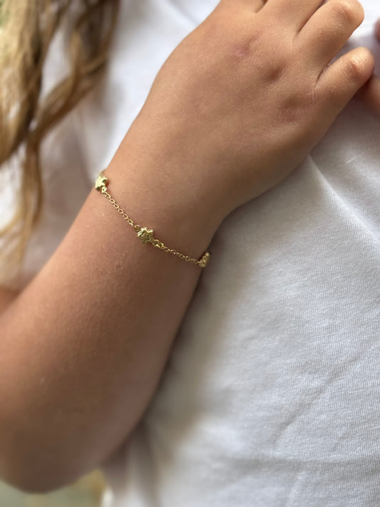 14K Gold Floral Bracelet