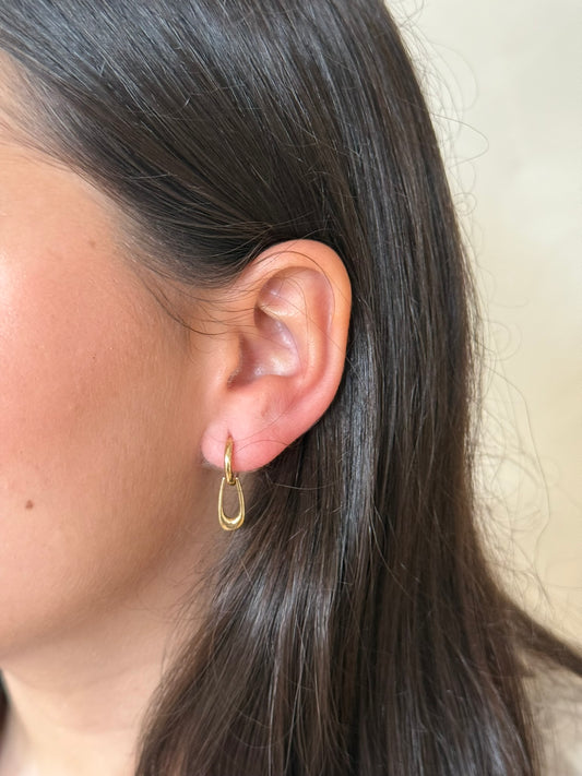 14k Polished Gold Double Hoop Earrings