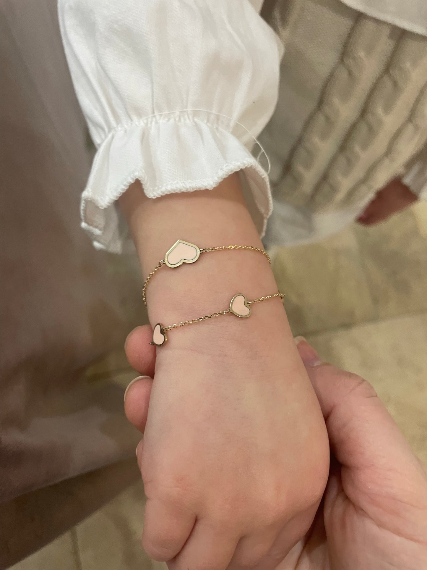 14K Gemstone Single Heart Bracelet