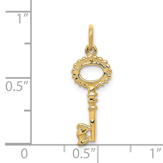 14k Polished Key charm