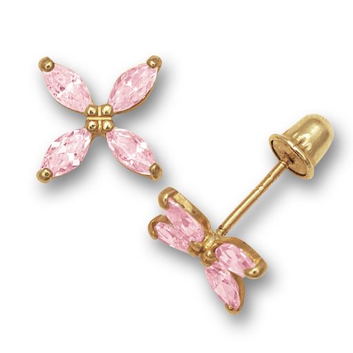 14k Medium Lily Screwback Earrings (+colors)