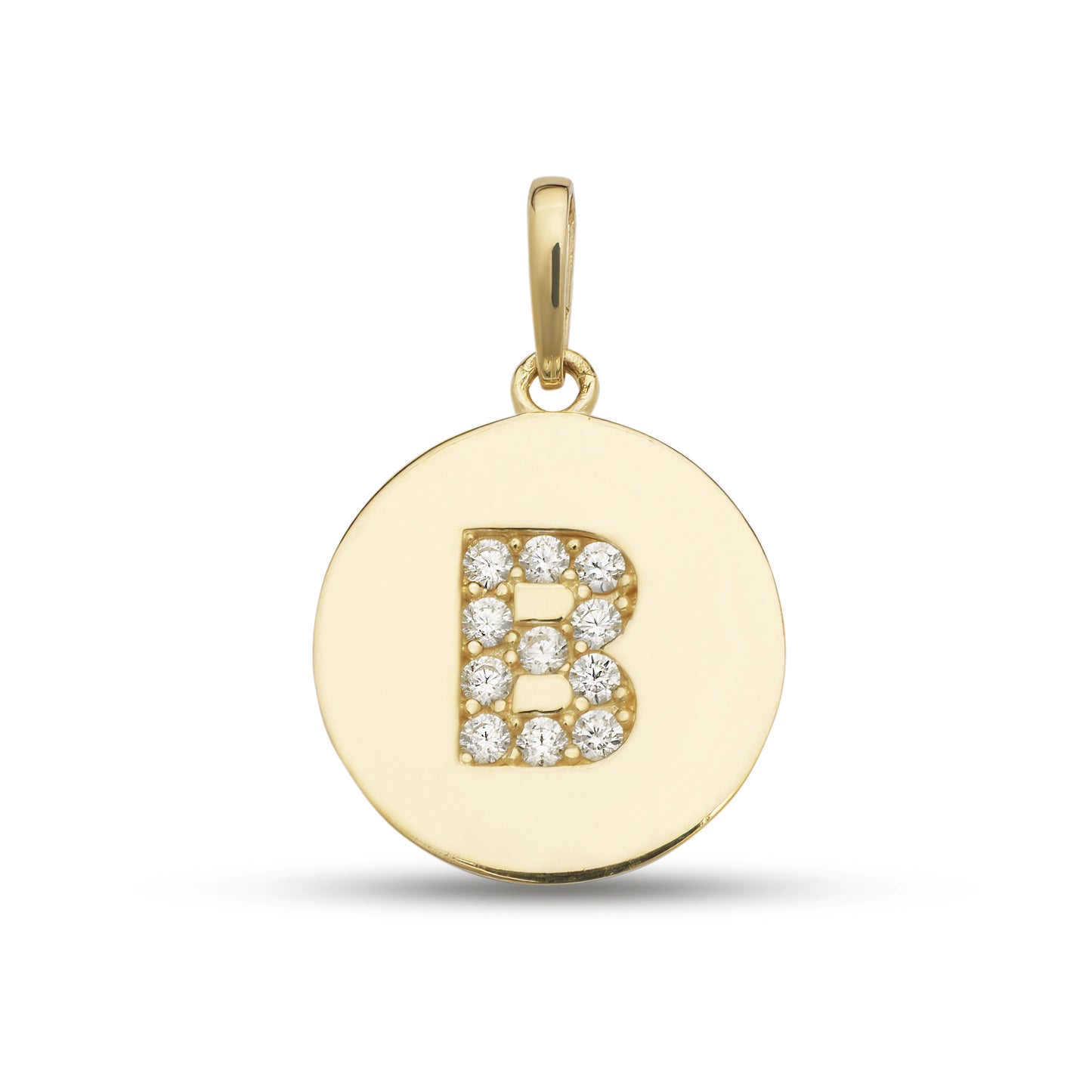 14k Diamond Initial Disc Charm
