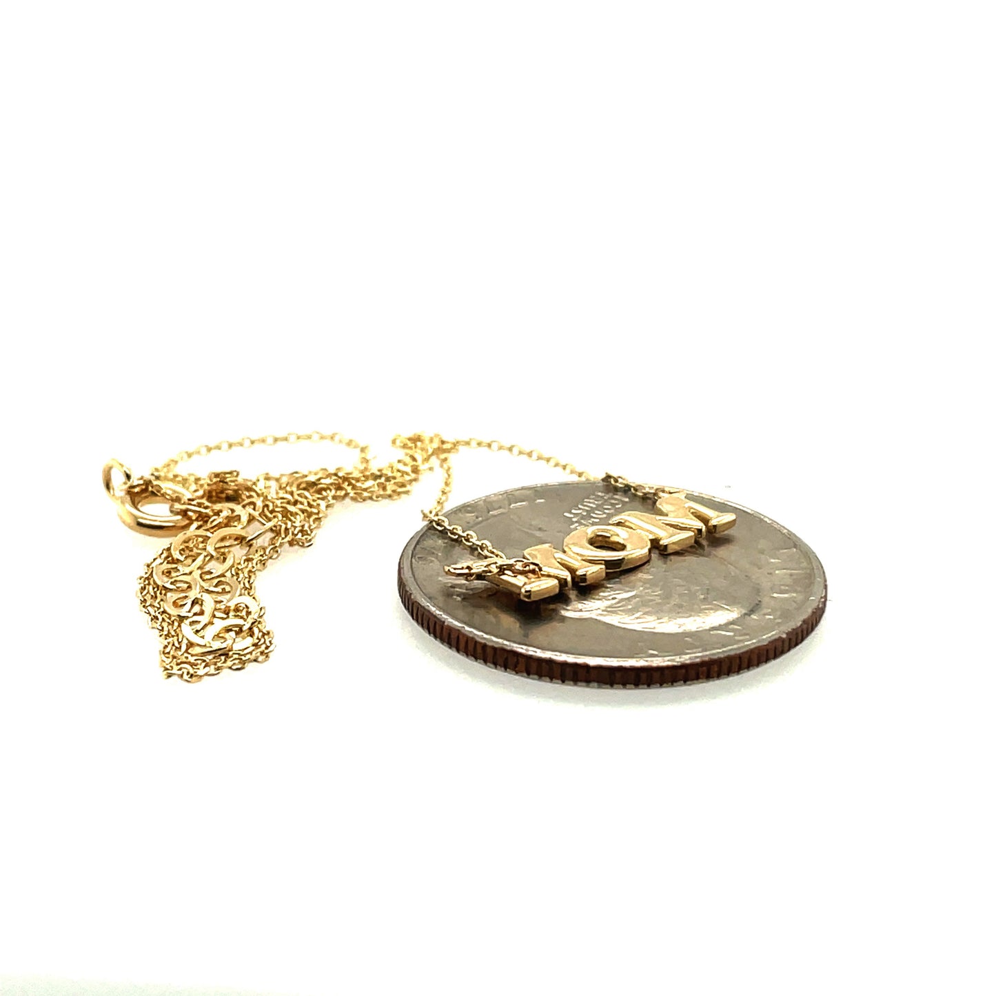 14K Yellow Gold MOM Necklace