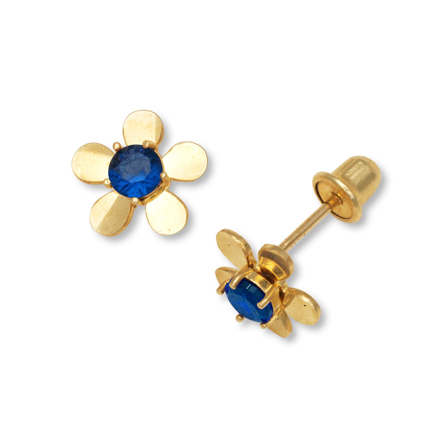 14k Gold Floral Stud Screw-Back Earrings (+ colors)