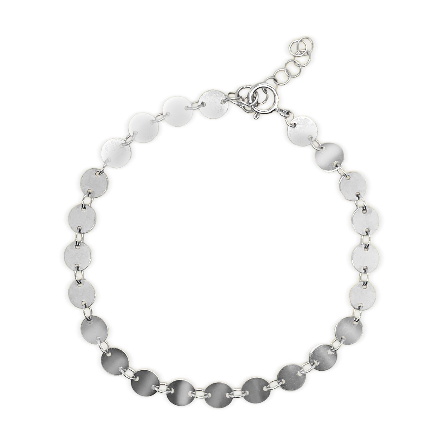 White Gold Disc Bracelet 14k Gold Plated